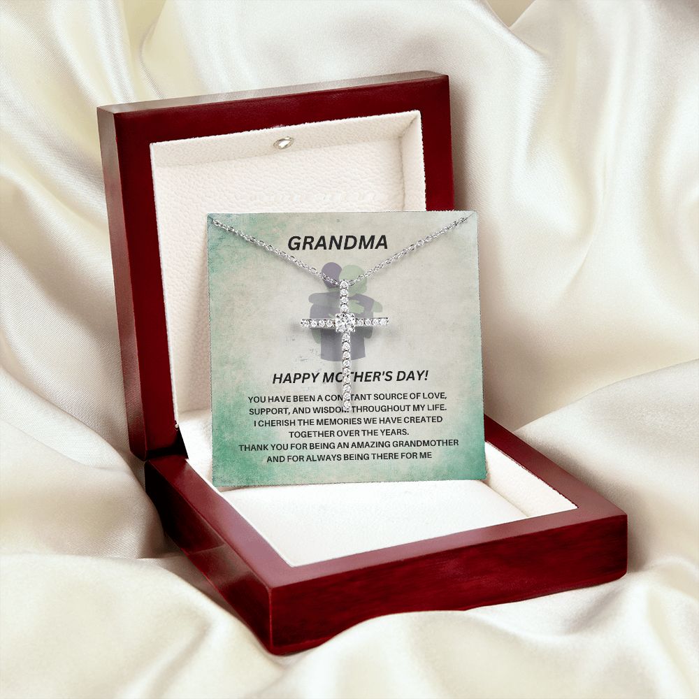 Grandmother-CZ Cross Necklace (from Grandson)
