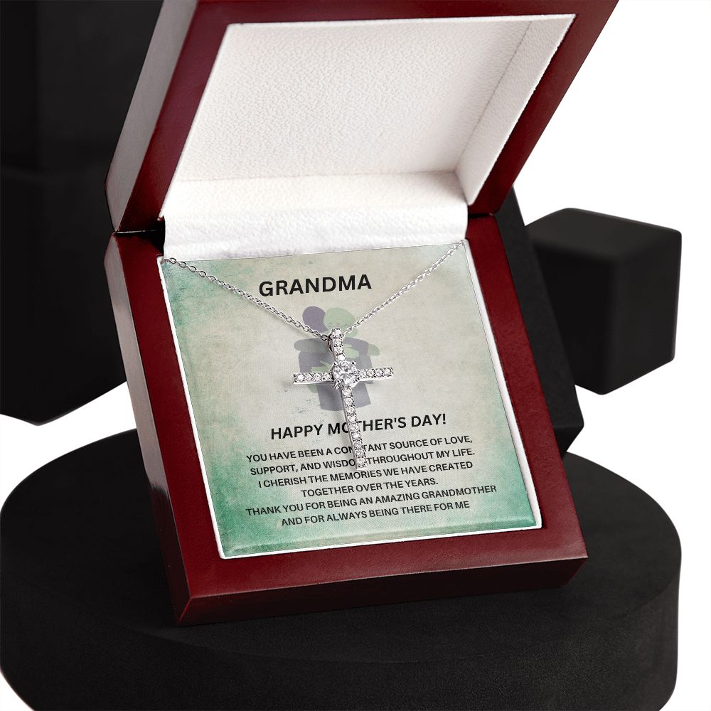 Grandmother-CZ Cross Necklace (from Grandson)