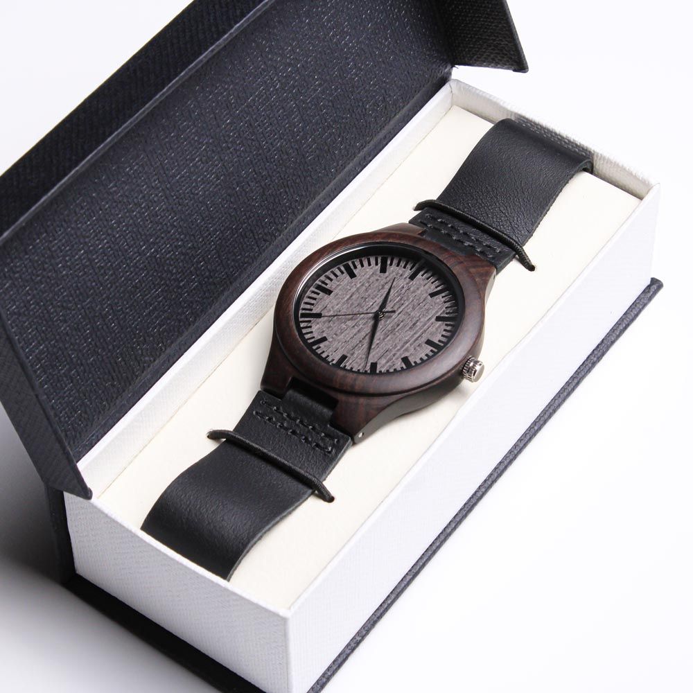 Father-Engraved Wood Watch