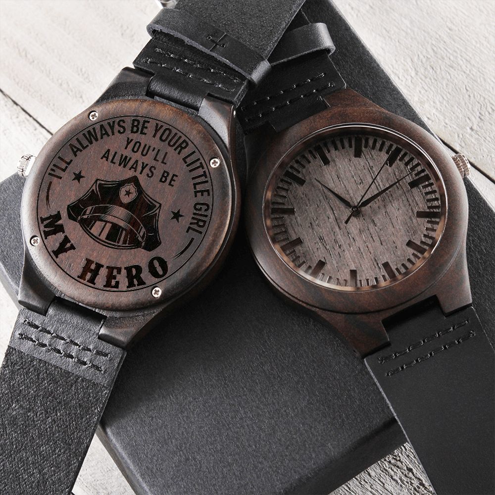 Father-Engraved Wood Watch