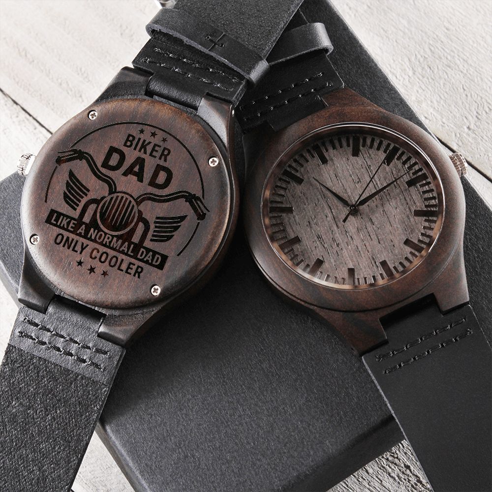 Father-Engraved Wood Watch