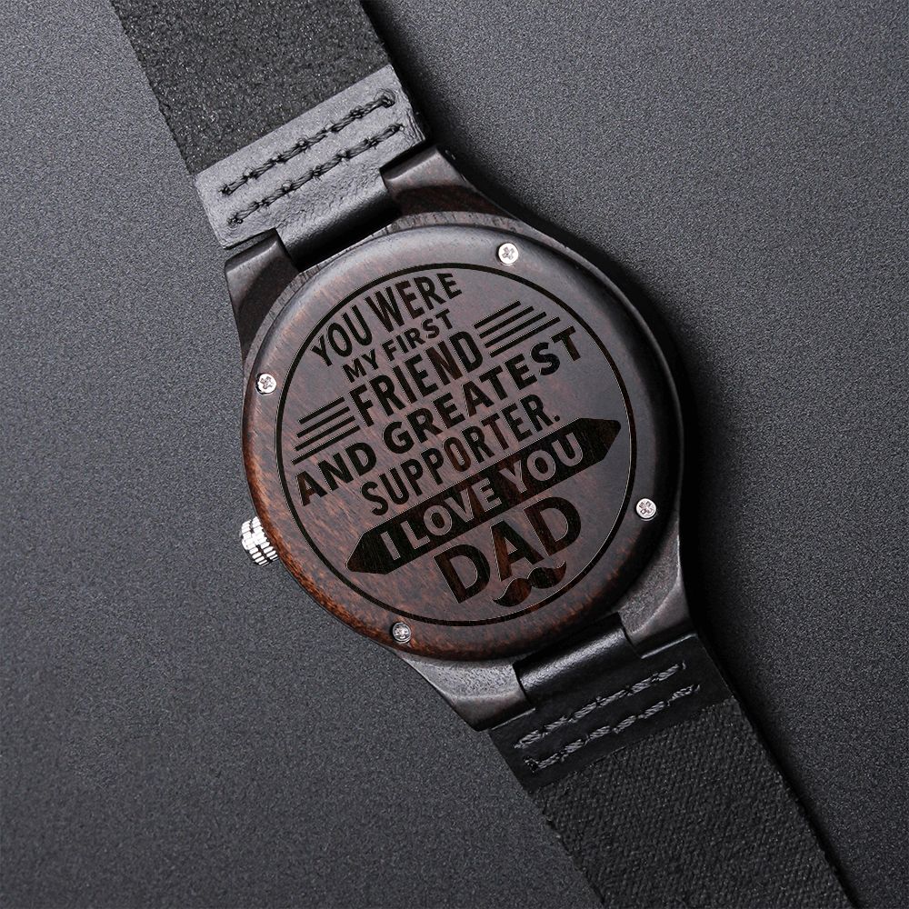 Father-Engraved Wood Watch