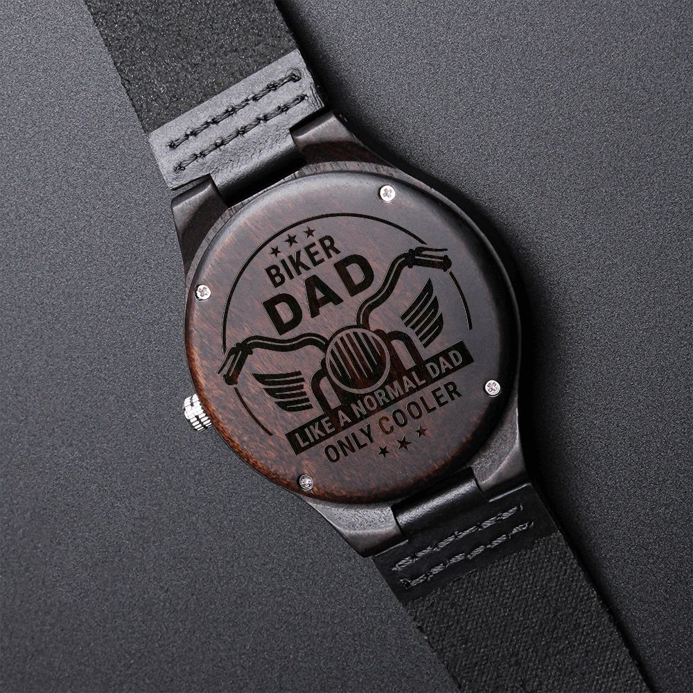 Father-Engraved Wood Watch