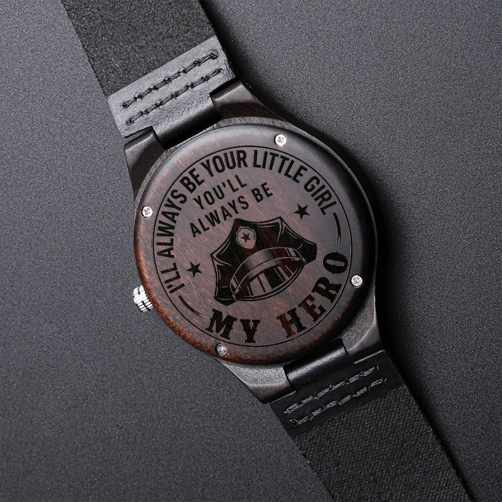 Father-Engraved Wood Watch