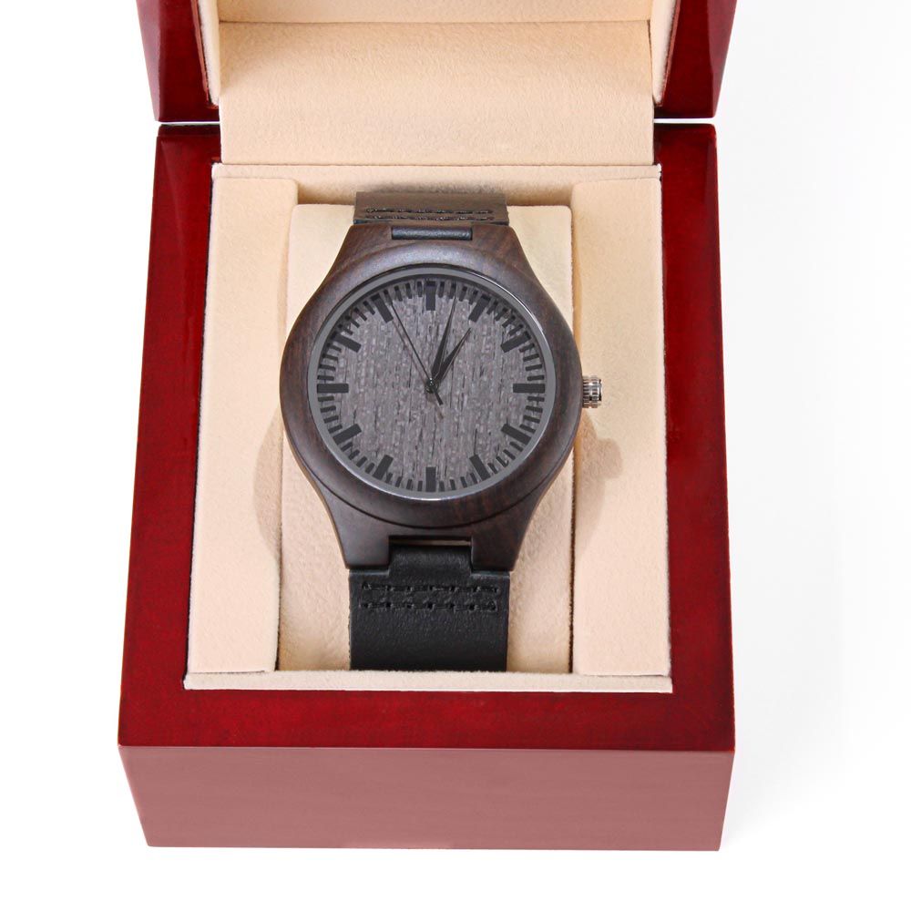 Father-Engraved Wood Watch