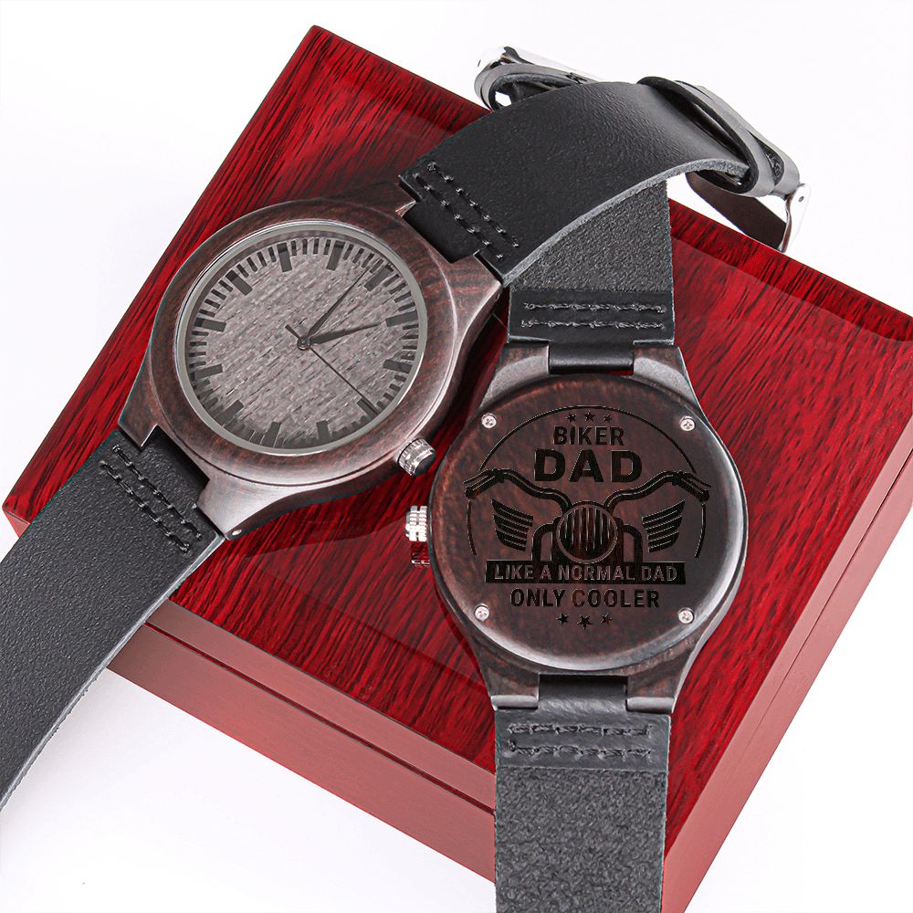 Father-Engraved Wood Watch