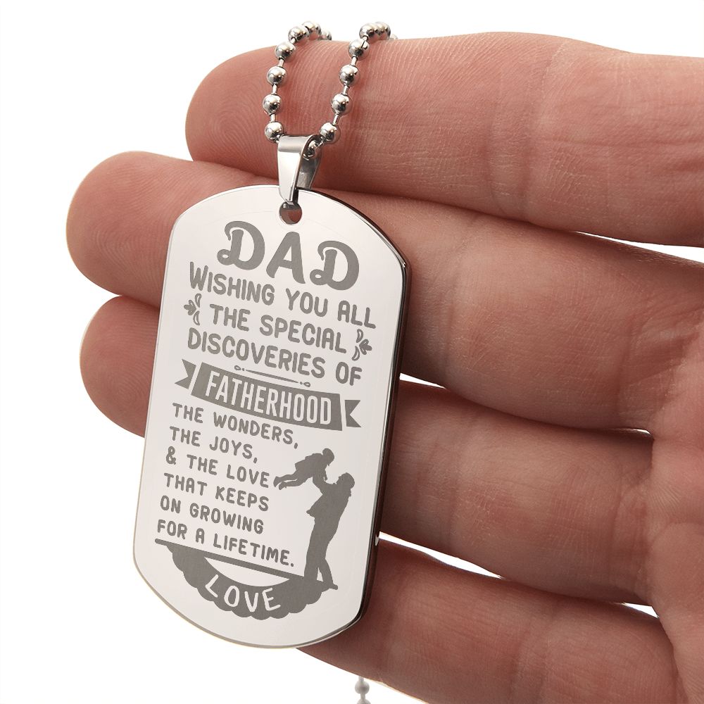 Father-Customized Engraved Dog Tag Necklace