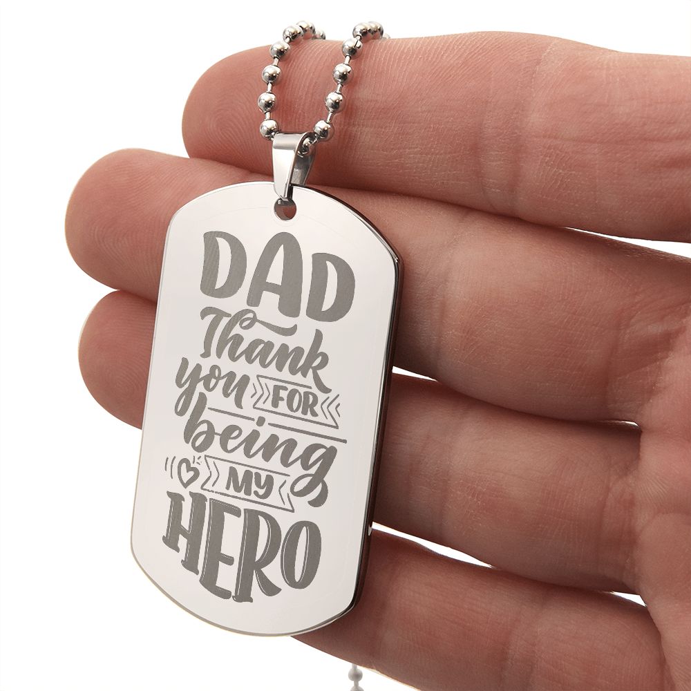 Father-Customized Engraved Dog Tag Necklace