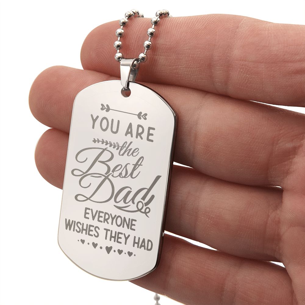 Father-Customized Engraved Dog Tag Necklace