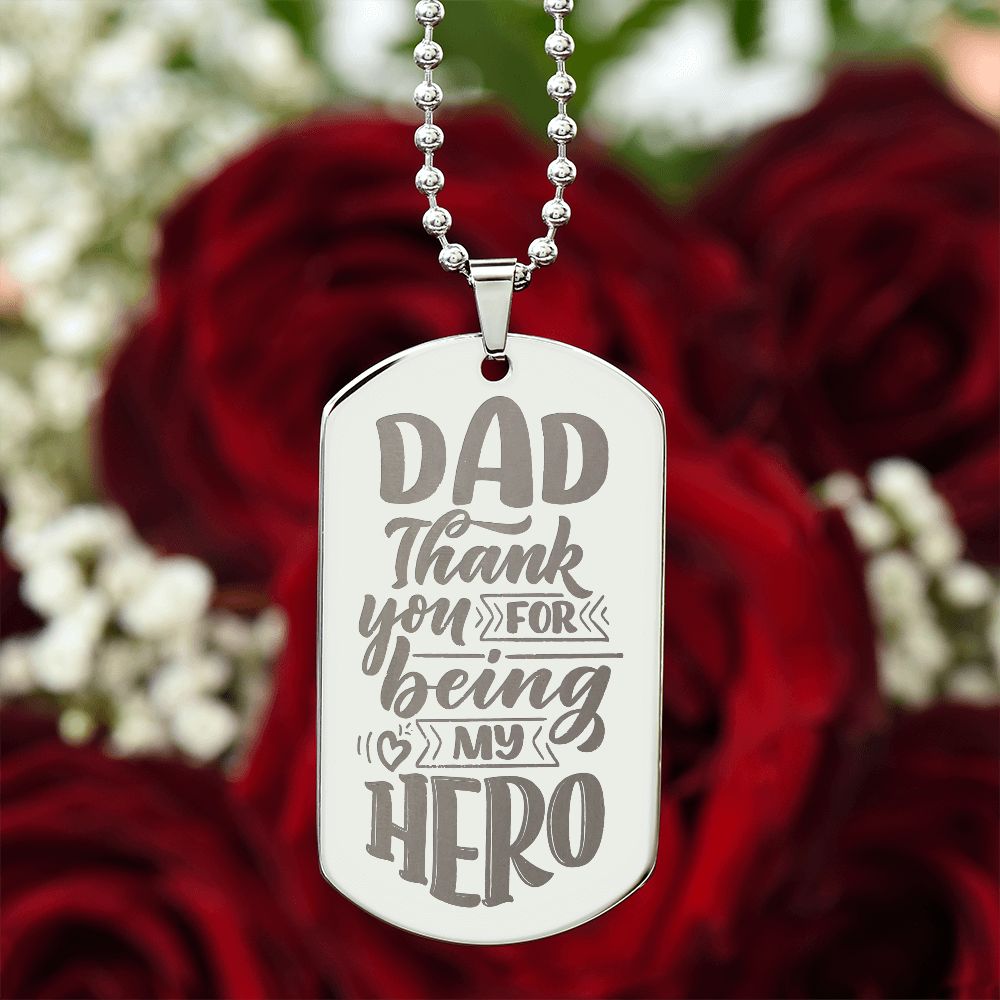 Father-Customized Engraved Dog Tag Necklace