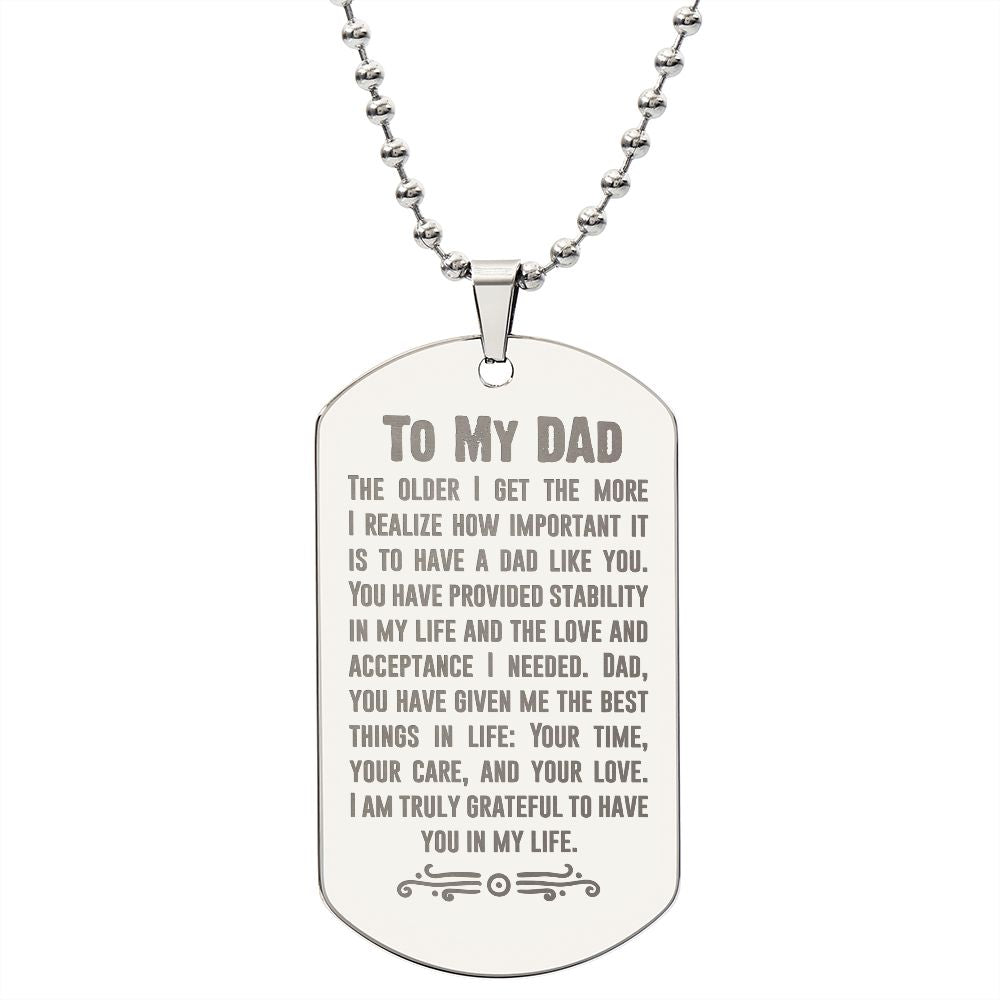 Father-Customized Engraved Dog Tag Necklace