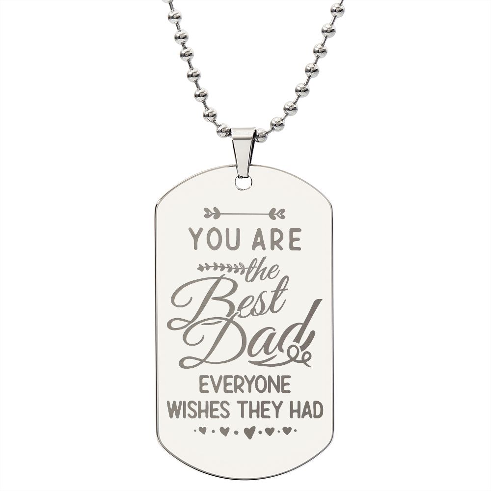 Father-Customized Engraved Dog Tag Necklace