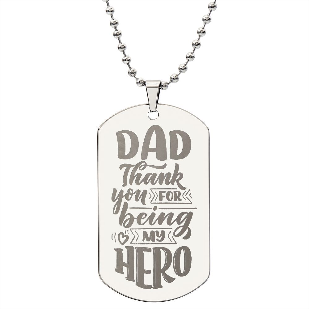 Father-Customized Engraved Dog Tag Necklace
