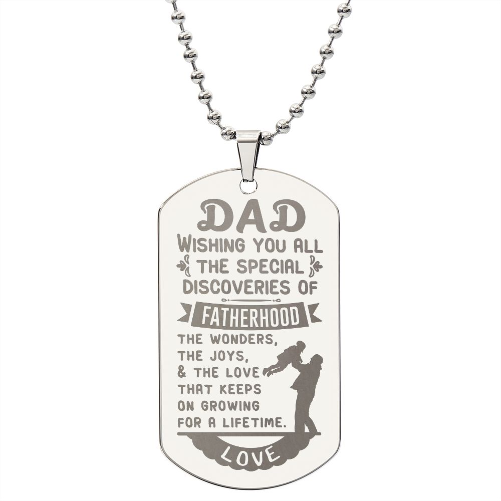 Father-Customized Engraved Dog Tag Necklace