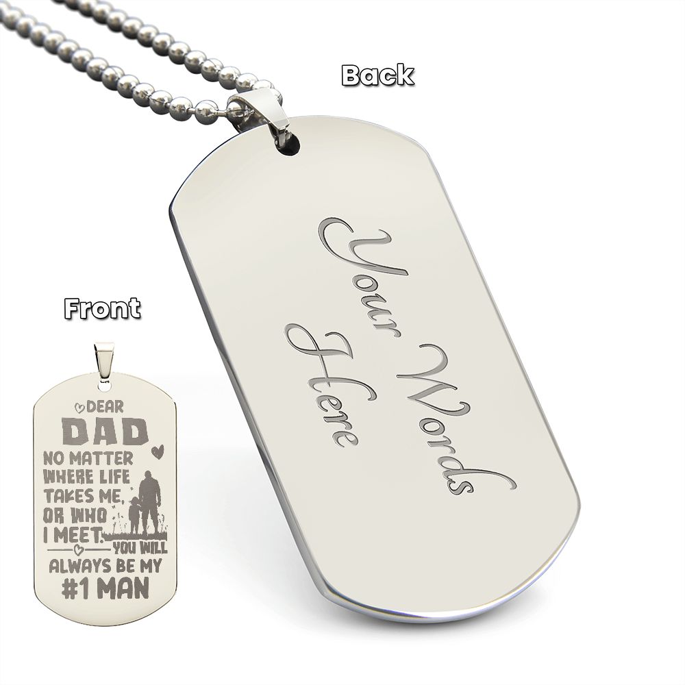 Father-Customized Engraved Dog Tag Necklace