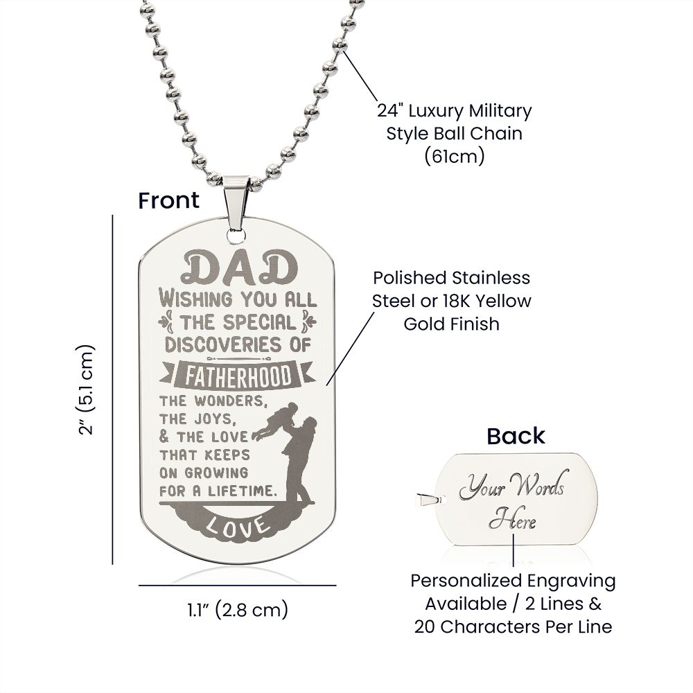 Father-Customized Engraved Dog Tag Necklace