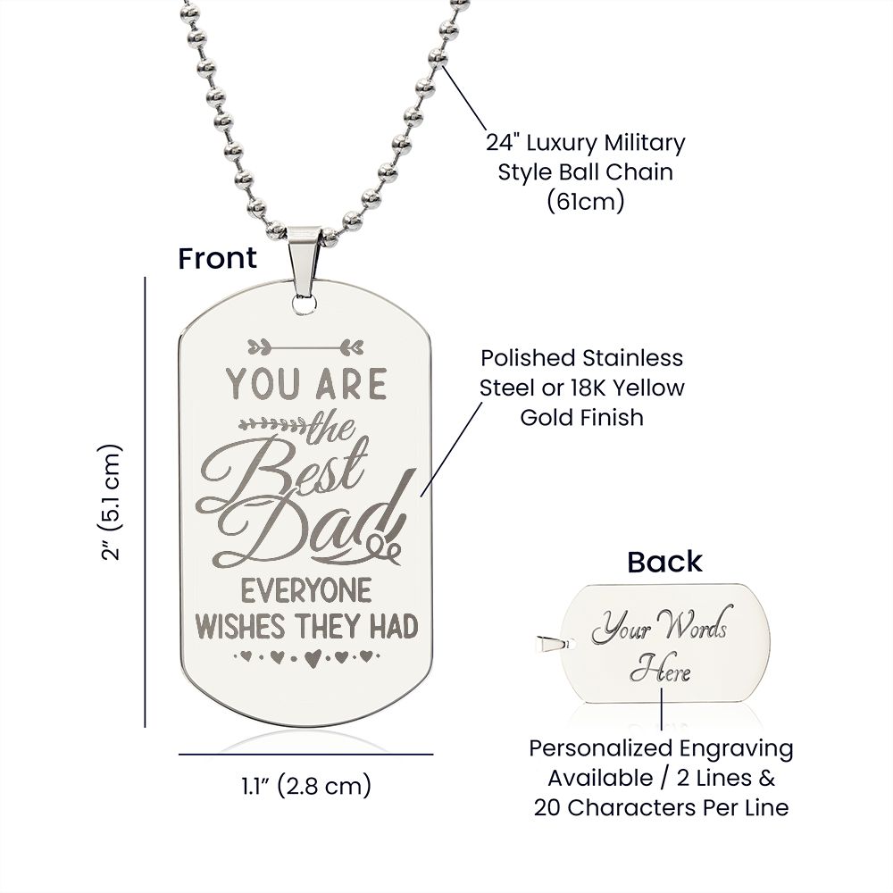 Father-Customized Engraved Dog Tag Necklace