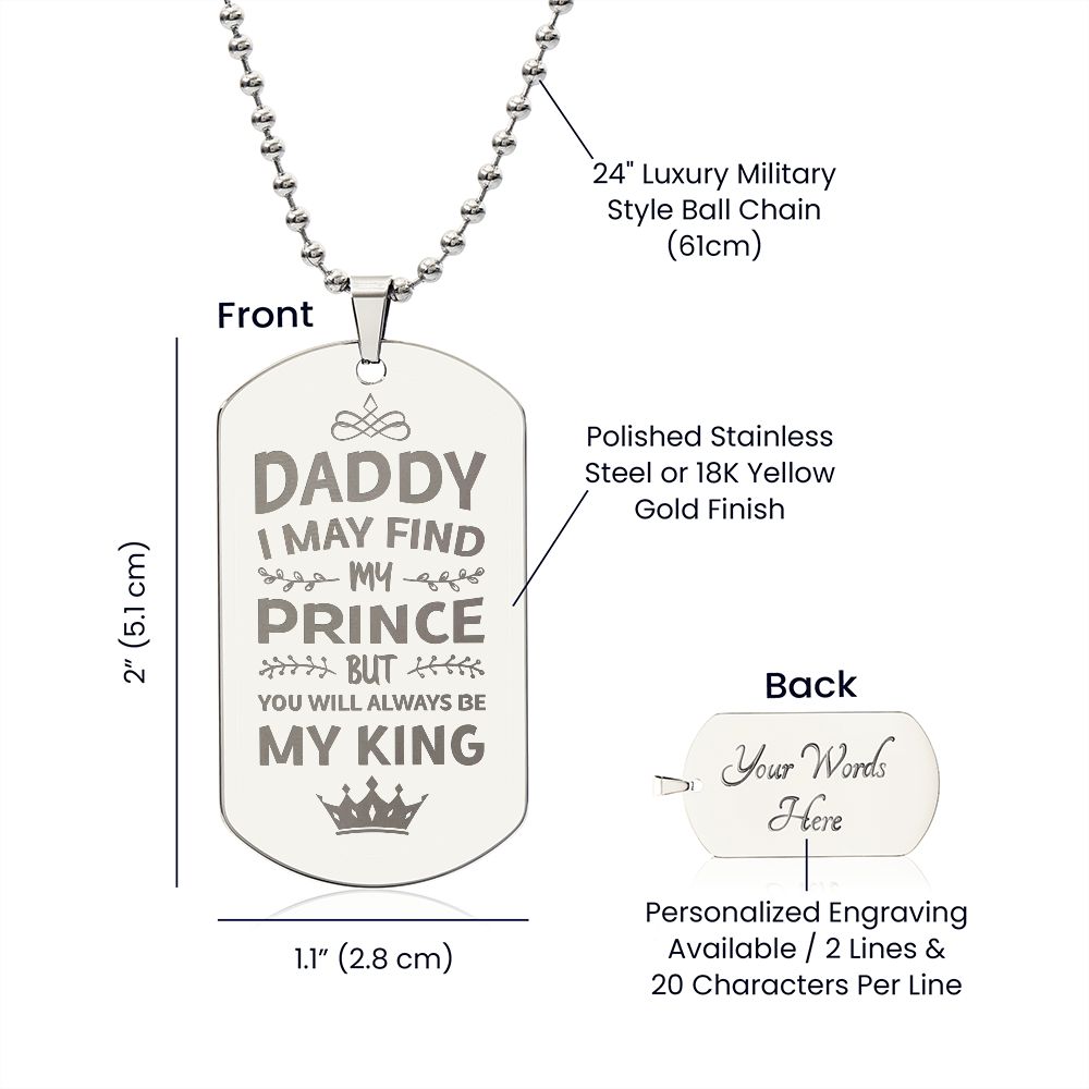 Father-Customized Engraved Dog Tag Necklace