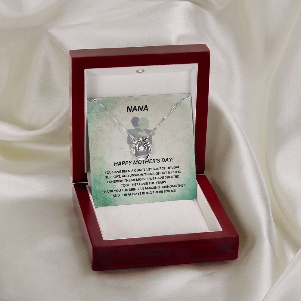 Grandmother-Lucky in Love Necklace with Message Card