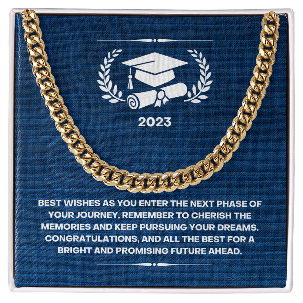 Graduation Boy-Cuban Link Chain with Length Extension