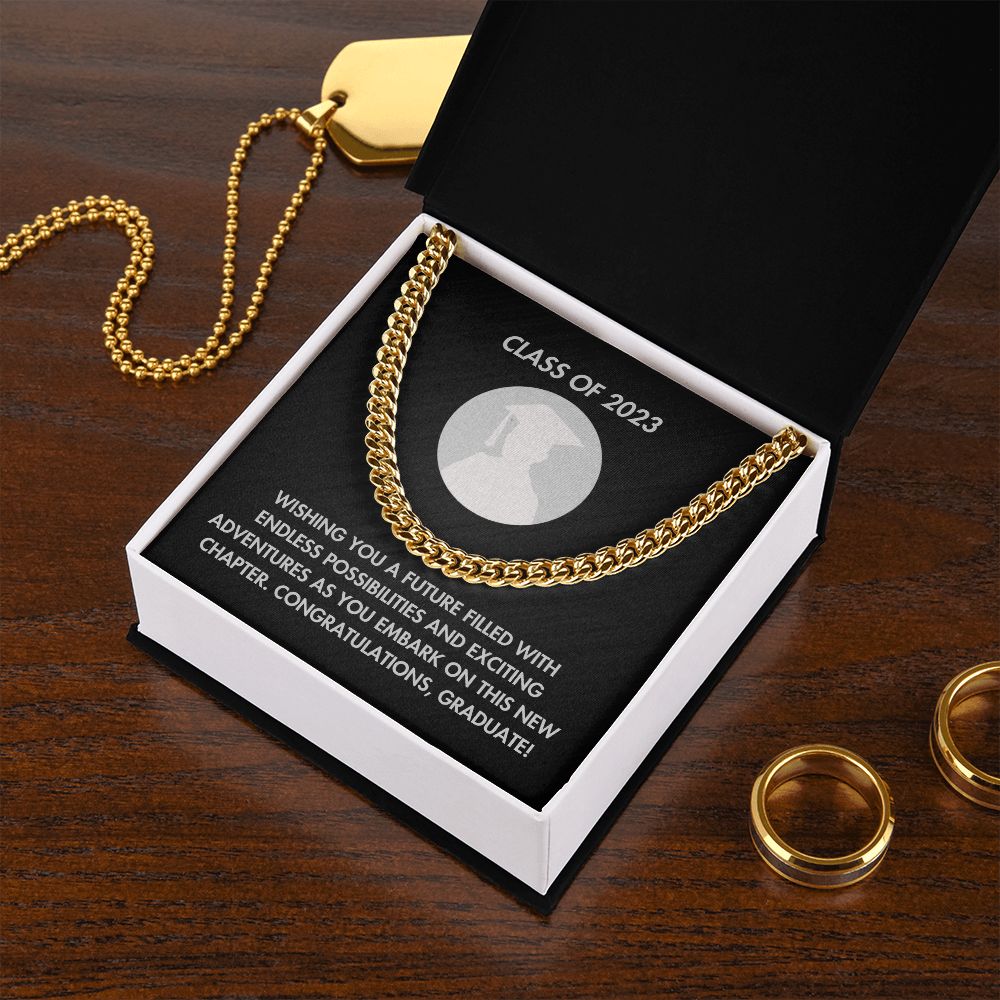 Graduation Boy-Cuban Link Chain with Length Extension