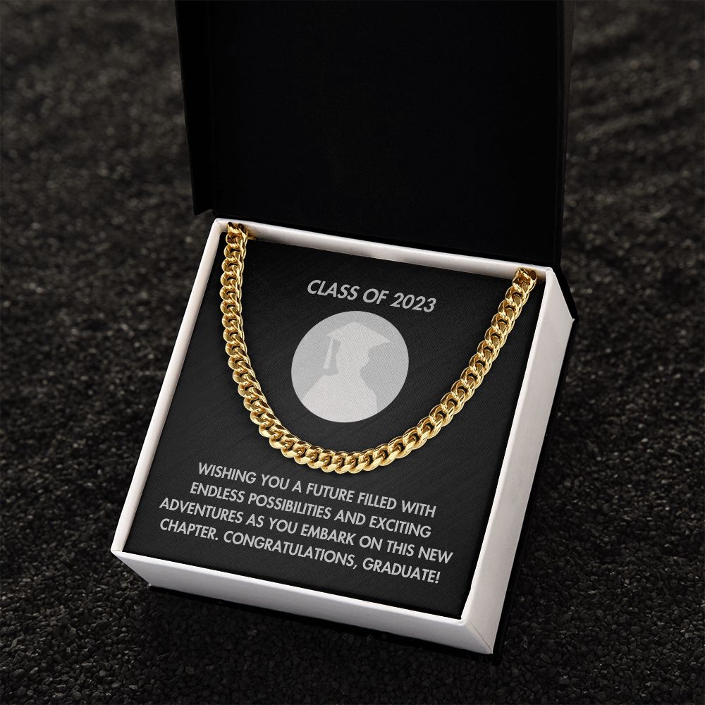 Graduation Boy-Cuban Link Chain with Length Extension