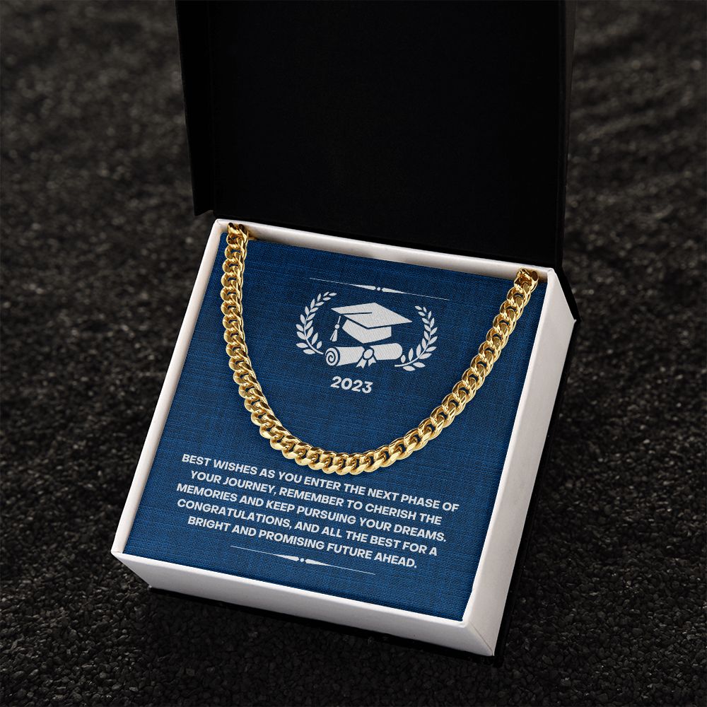 Graduation Boy-Cuban Link Chain with Length Extension