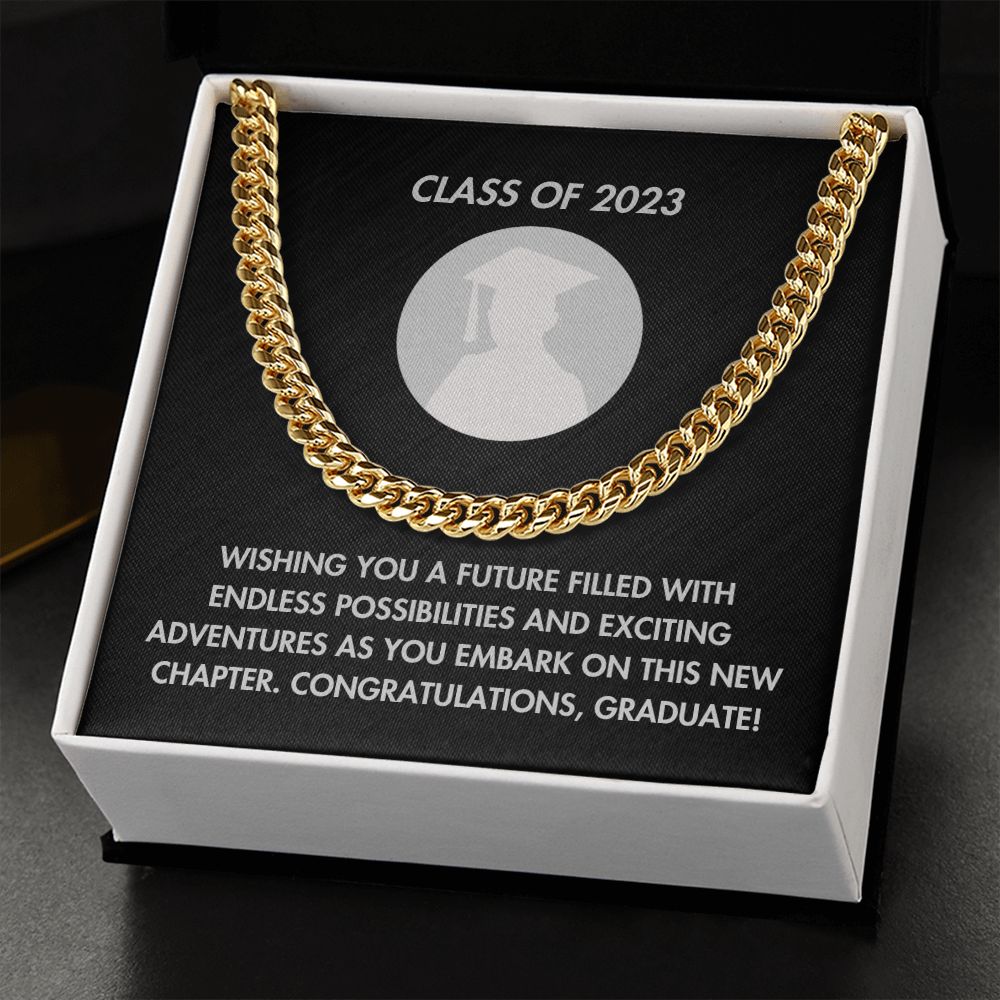 Graduation Boy-Cuban Link Chain with Length Extension