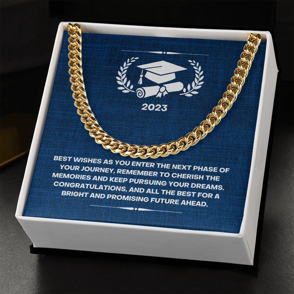 Graduation Boy-Cuban Link Chain with Length Extension