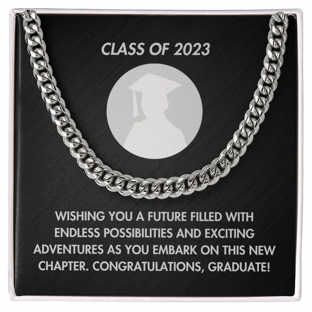 Graduation Boy-Cuban Link Chain with Length Extension