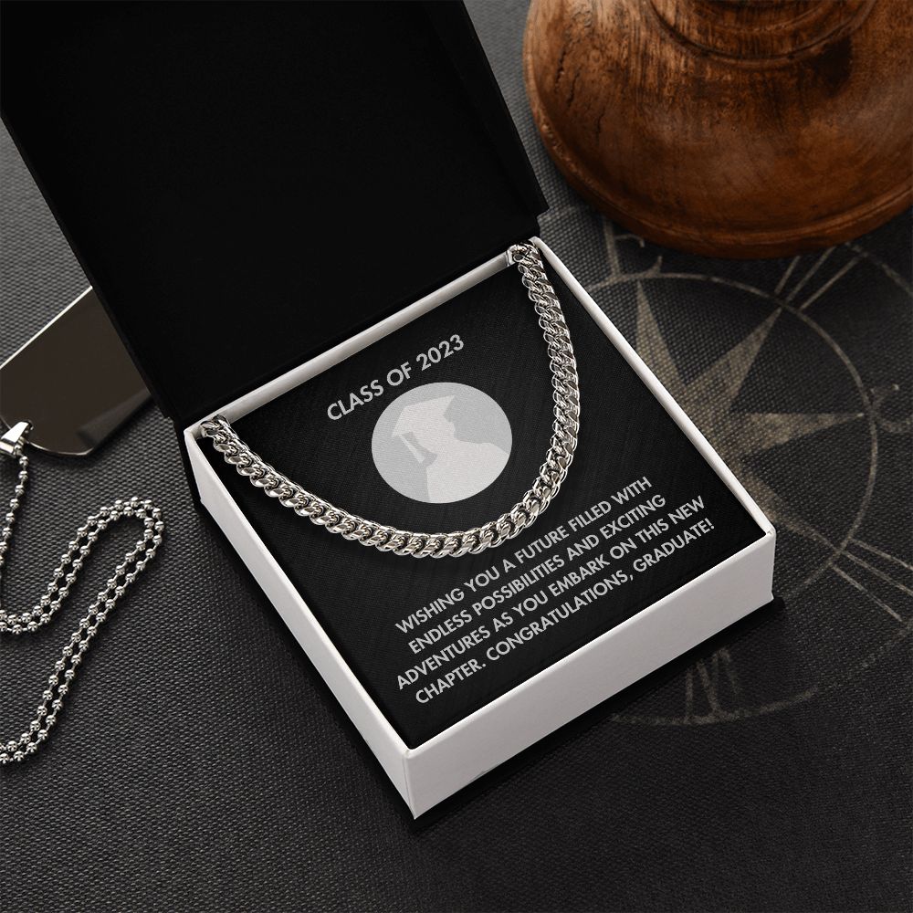 Graduation Boy-Cuban Link Chain with Length Extension