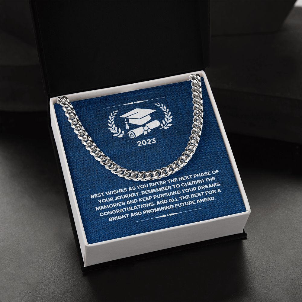 Graduation Boy-Cuban Link Chain with Length Extension