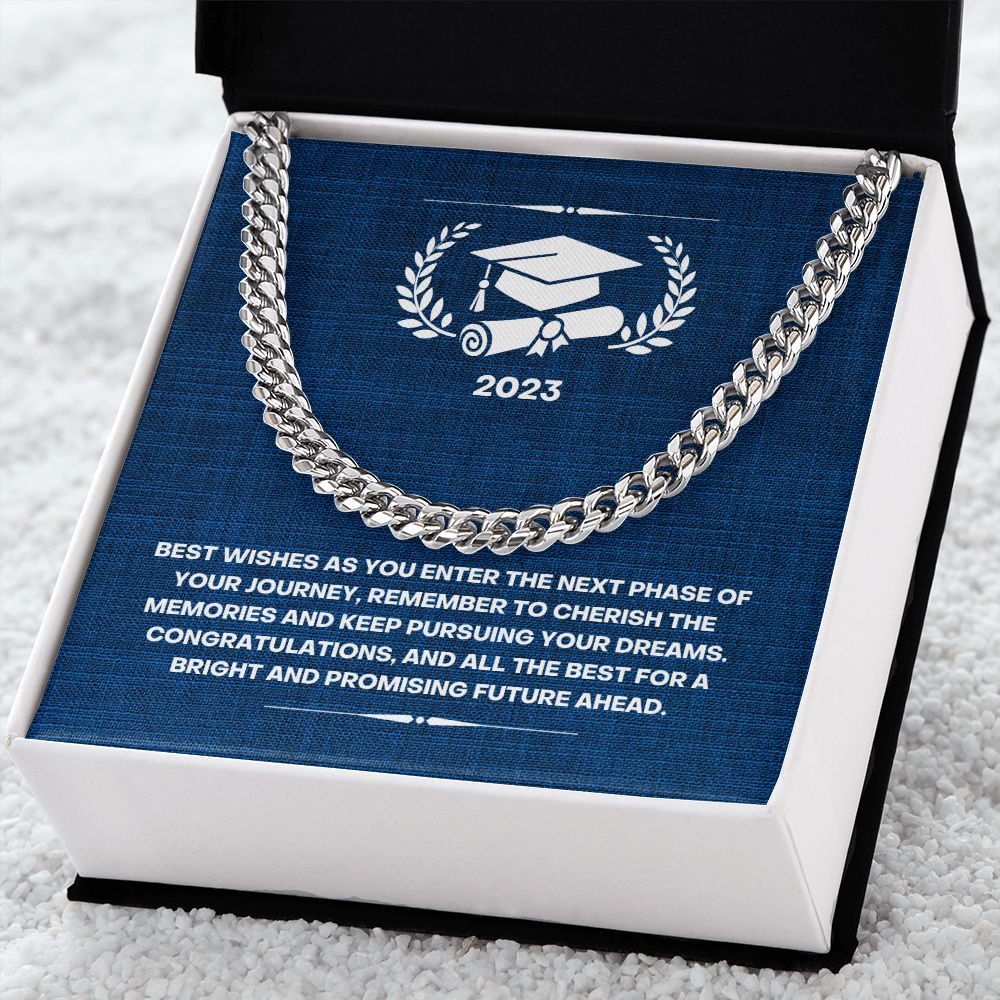 Graduation Boy-Cuban Link Chain with Length Extension