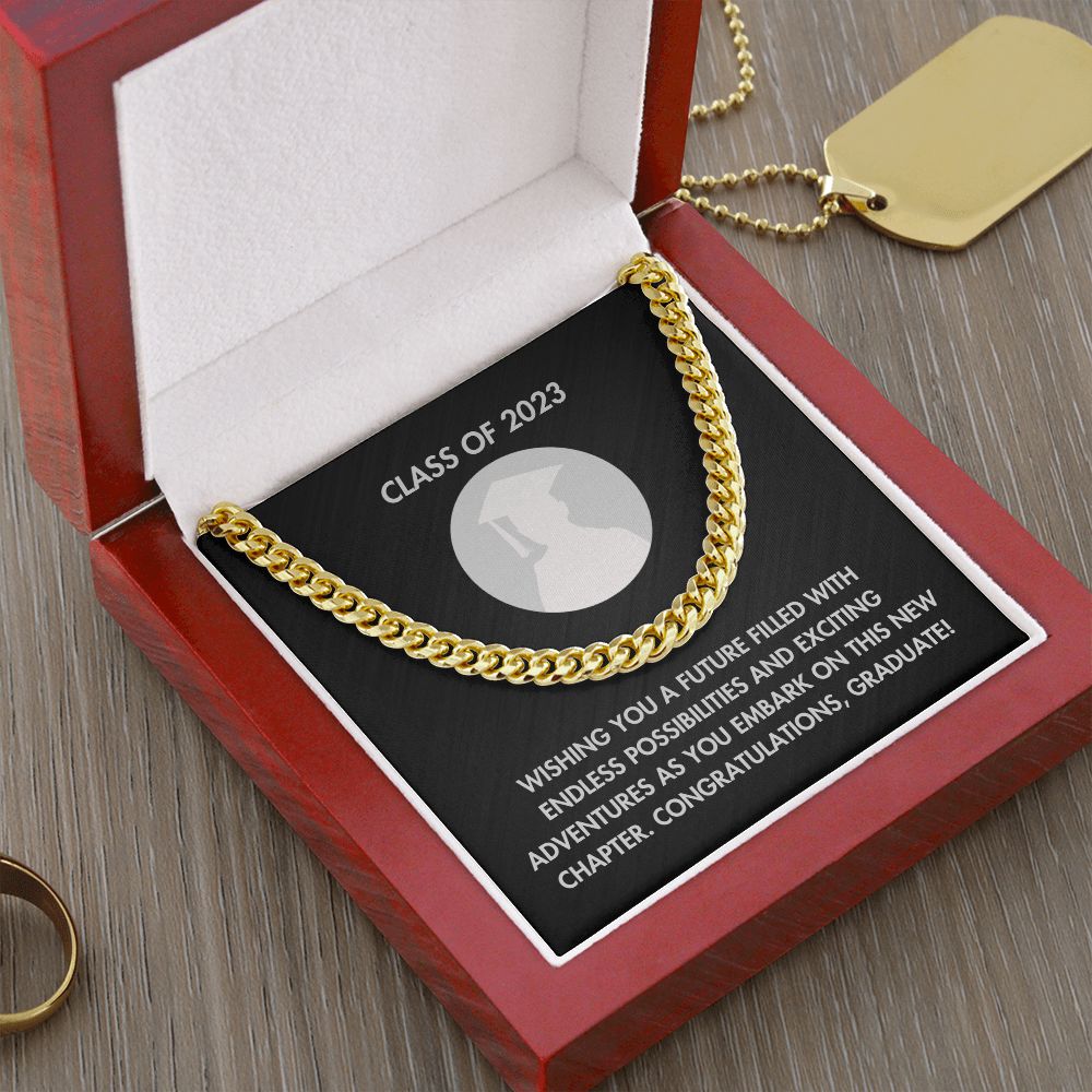 Graduation Boy-Cuban Link Chain with Length Extension