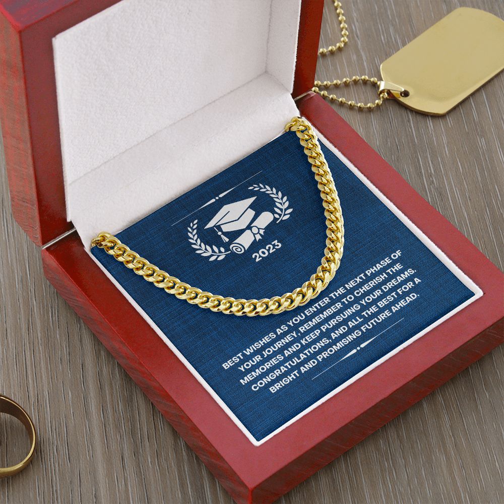 Graduation Boy-Cuban Link Chain with Length Extension