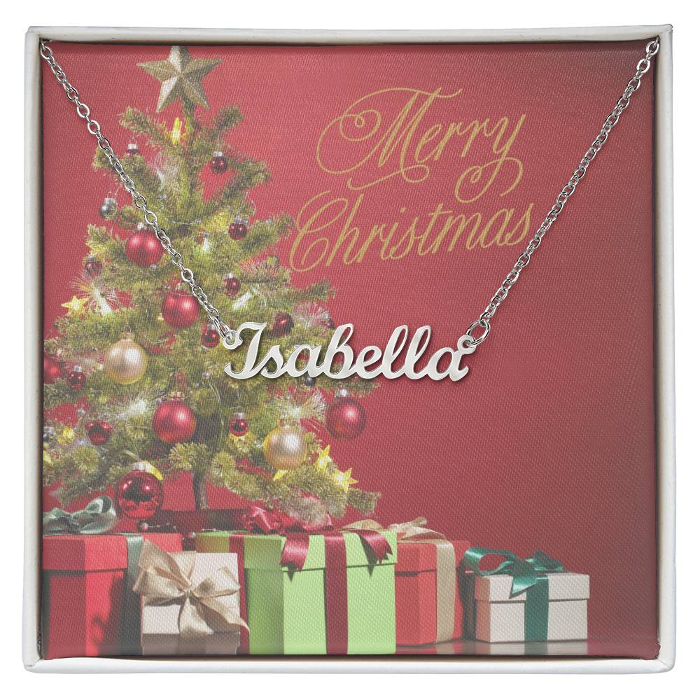 Customized Name Necklace Merry Christmas