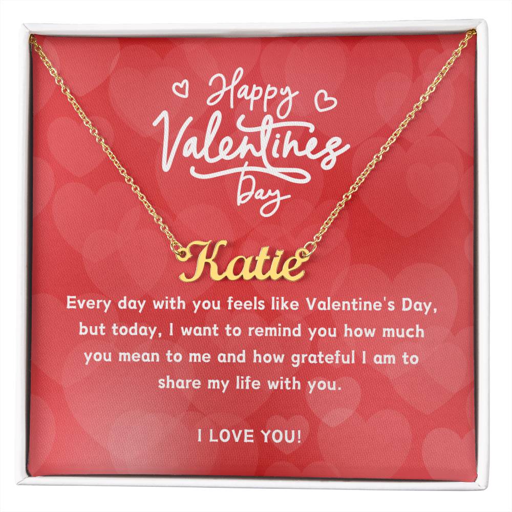 Customized Signature Name Necklace-Happy Valentine's Day