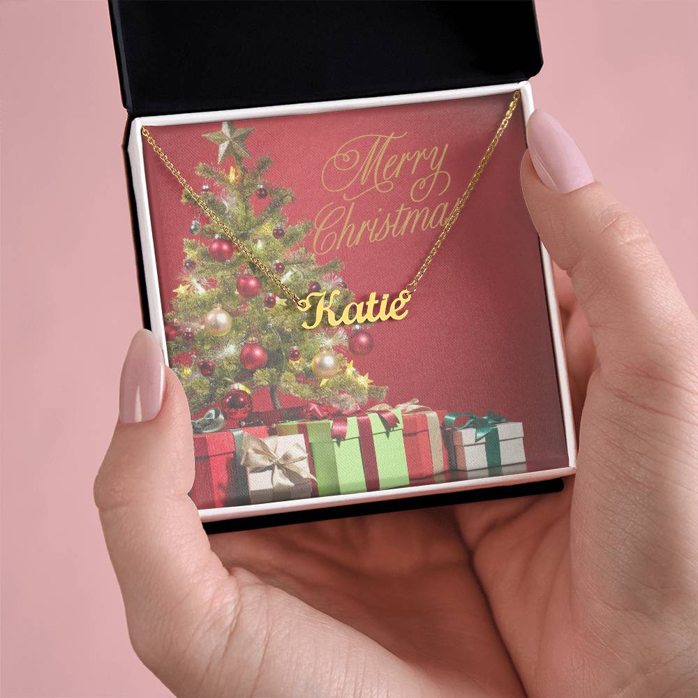 Customized Name Necklace Merry Christmas