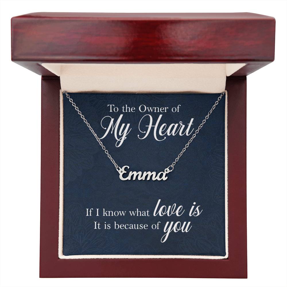 Customized Signature Name Necklace-Owner of my Heart