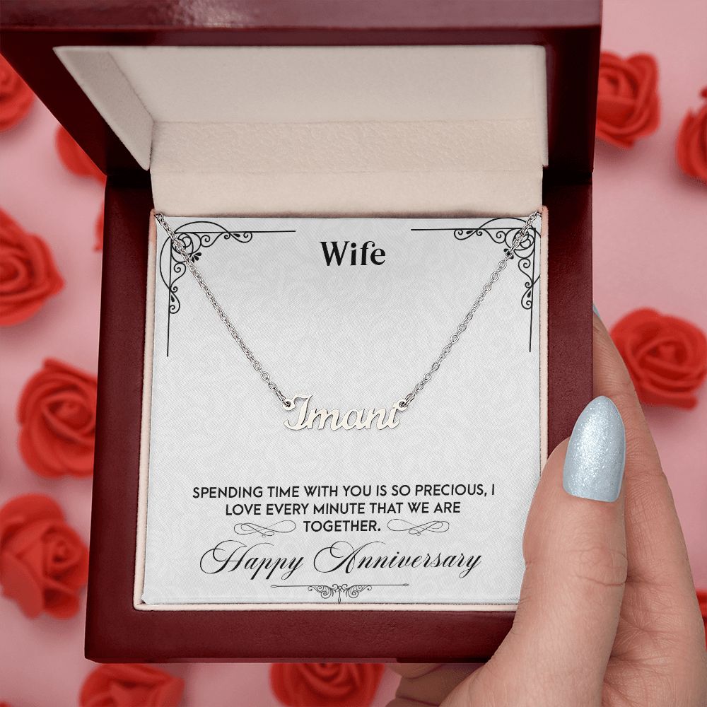 Anniversary-Customized Name Necklace with Message Card
