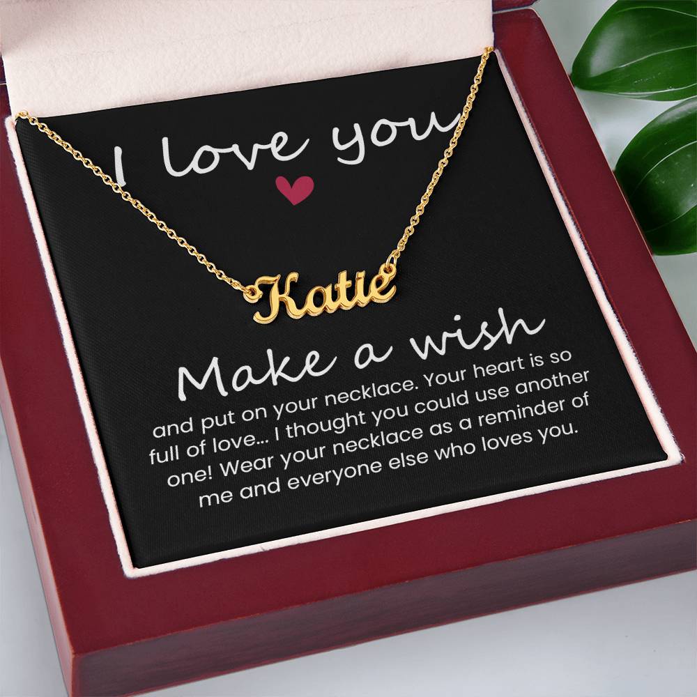 Customized Signature Name Necklace-I Love You