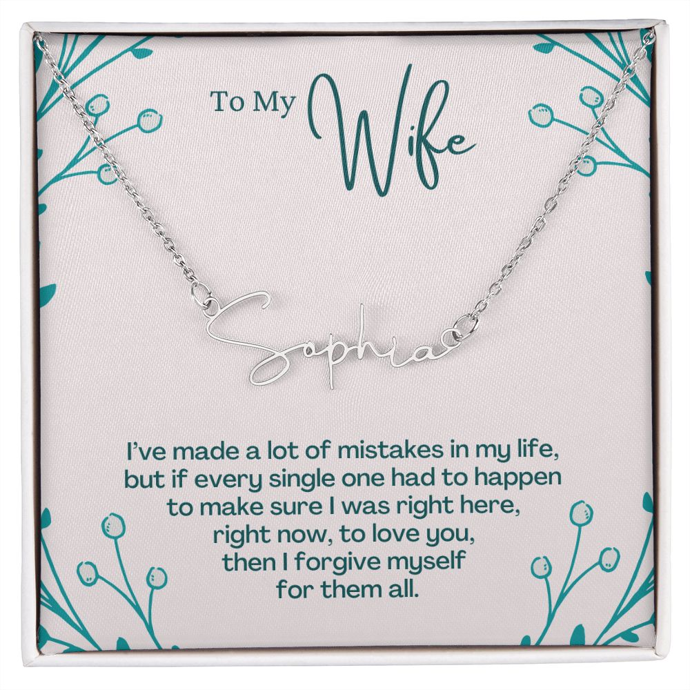 Wife-Customized Signature Name with Message Card
