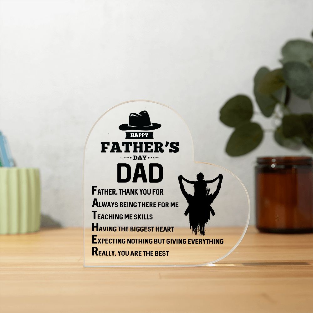 Father-Acrylic Heart Plaque