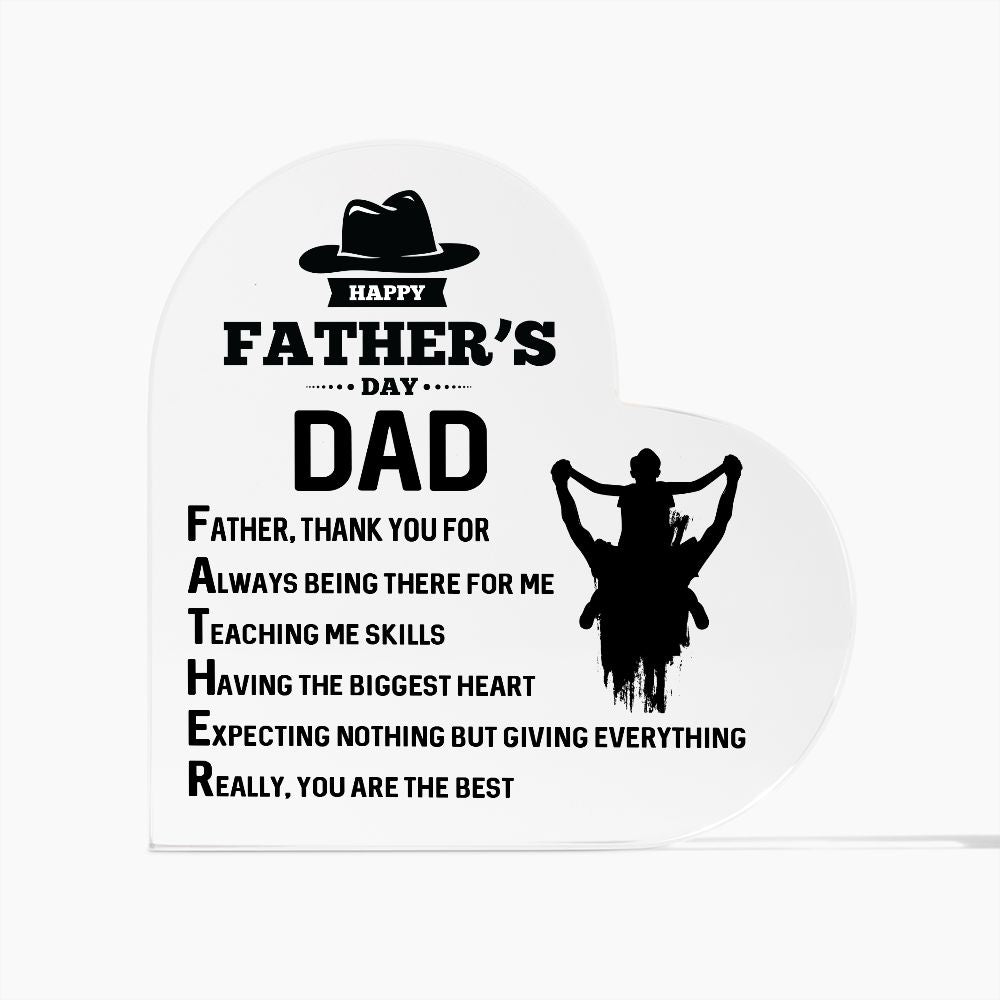 Father-Acrylic Heart Plaque