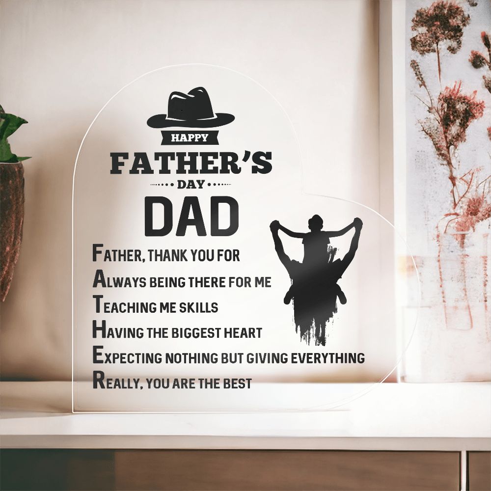 Father-Acrylic Heart Plaque