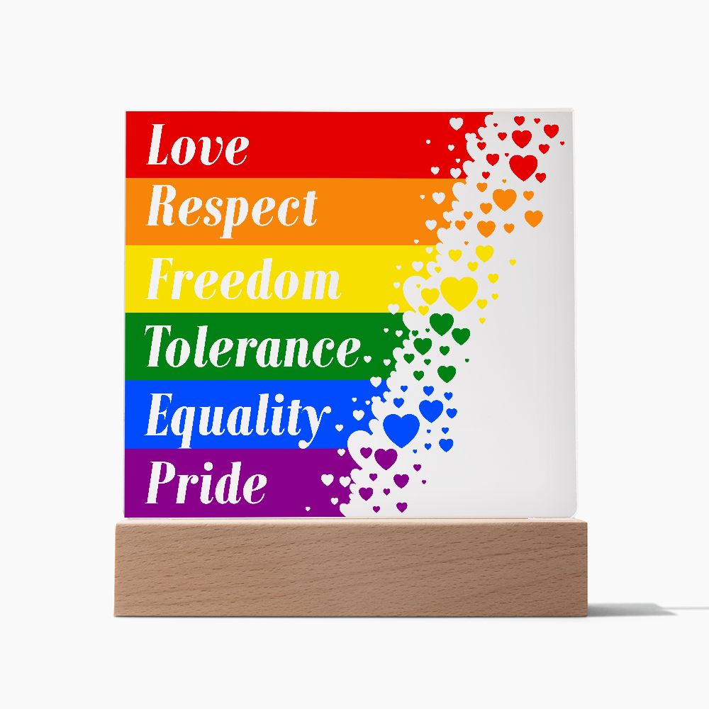 LGTBQ-Acrylic Square Plaque Pride