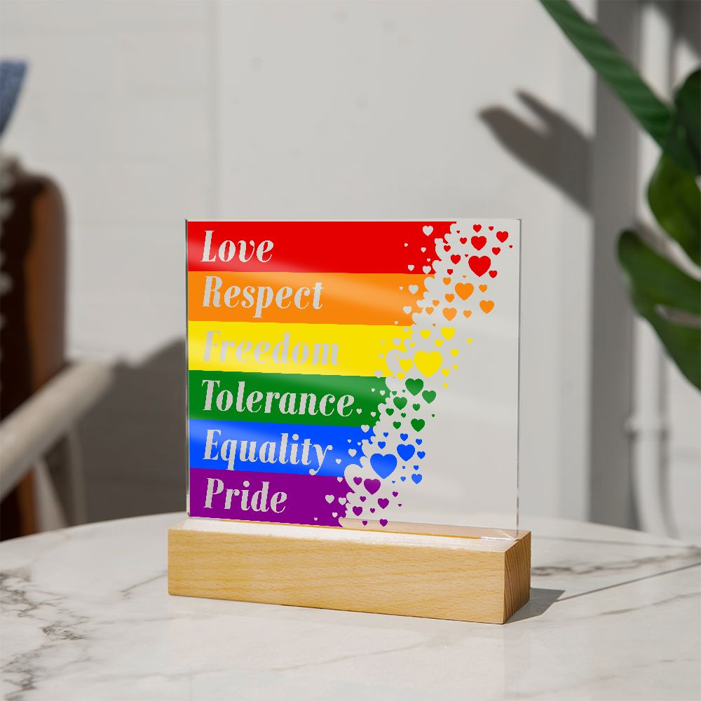 LGTBQ-Acrylic Square Plaque Pride