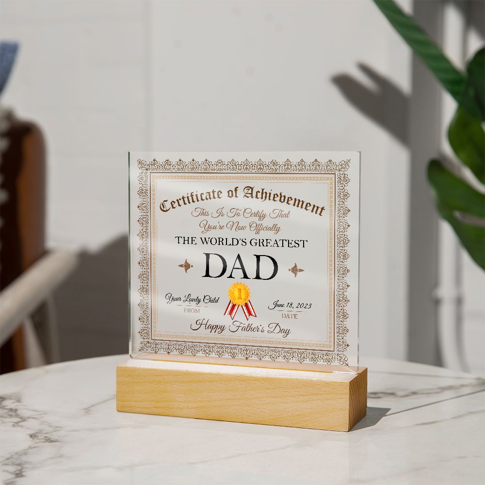 Father-Acrylic Square Plaque Happy Father's Day