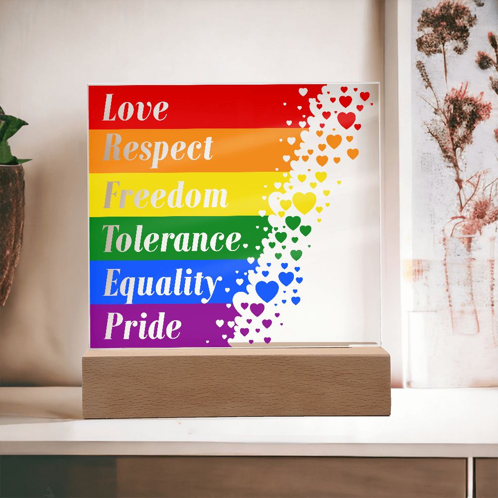 LGTBQ-Acrylic Square Plaque Pride