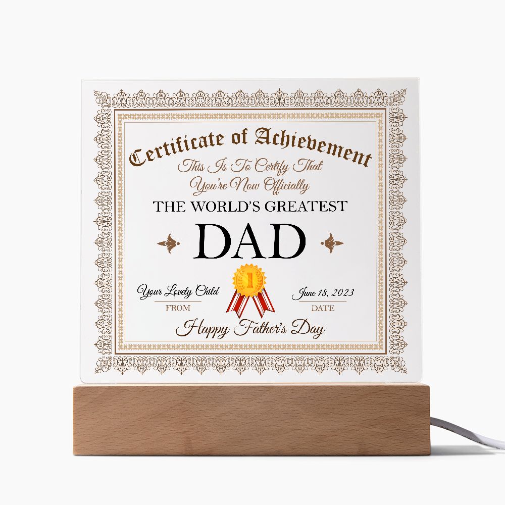 Father-Acrylic Square Plaque Happy Father's Day